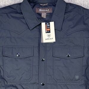 Ariat Mens XL Quilted Shirt Jacket Insulated Phantom Water Repellent Snap Front